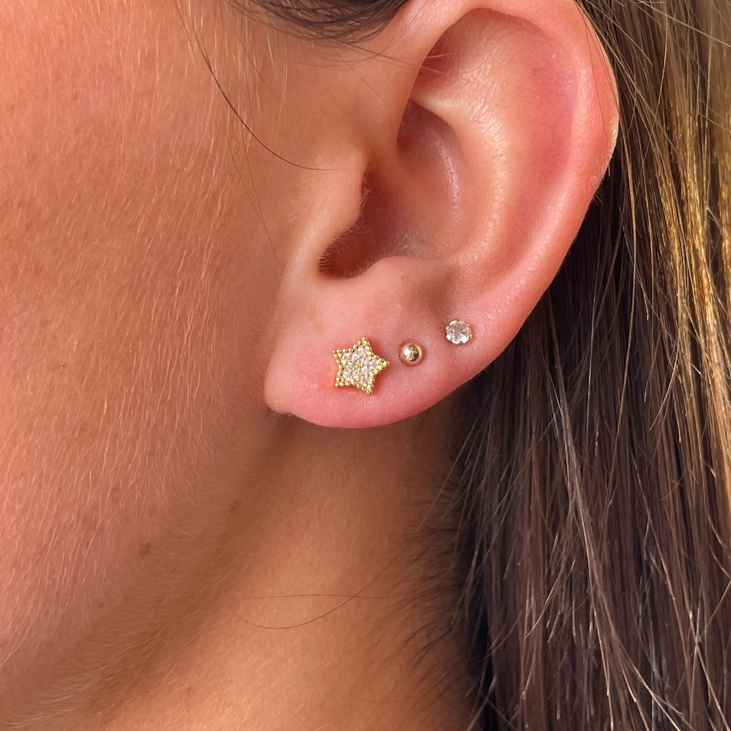 Sunshine Pretty CZ Star Stud Earrings - John Ross Jewellers