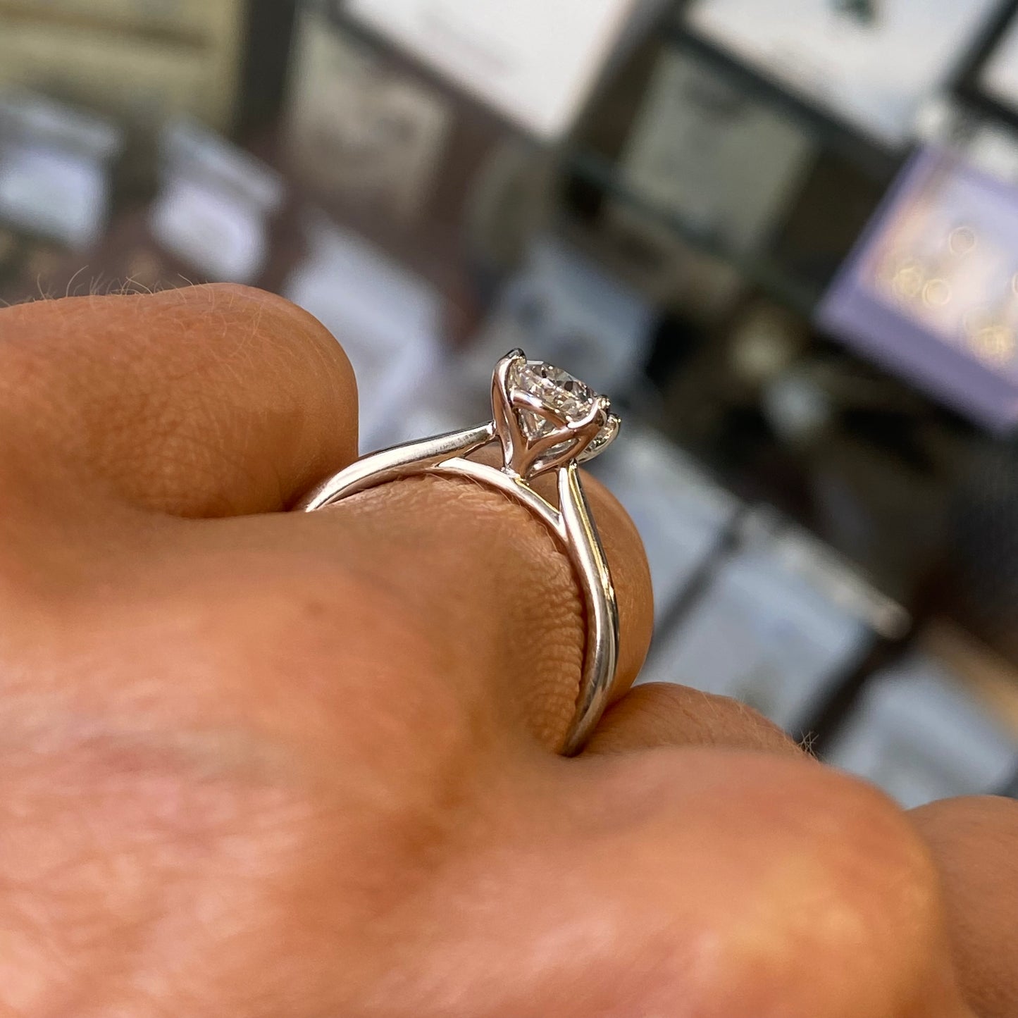 Platinum Oval Solitaire Engagement Ring | 1.53ct Certificated - John Ross Jewellers