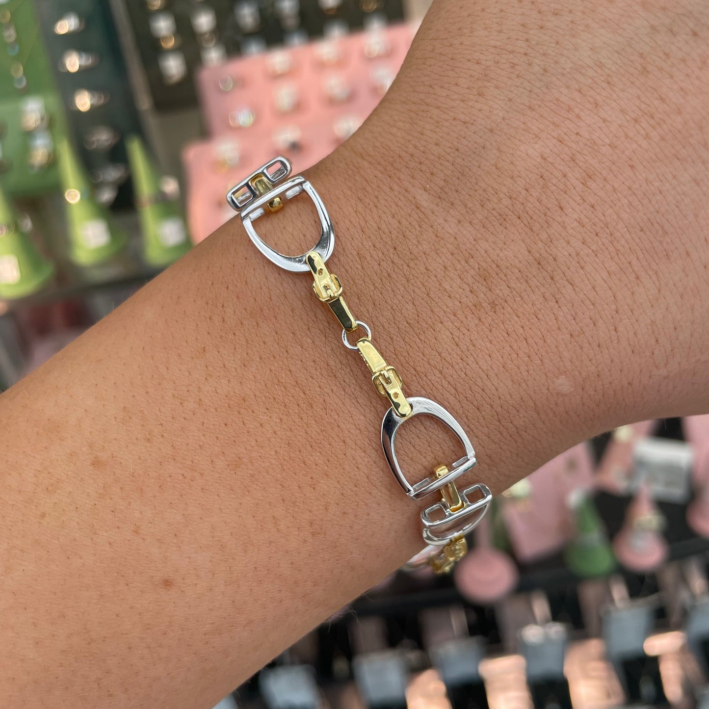 Sunshine Two Tone Stirrup Bracelet - John Ross Jewellers