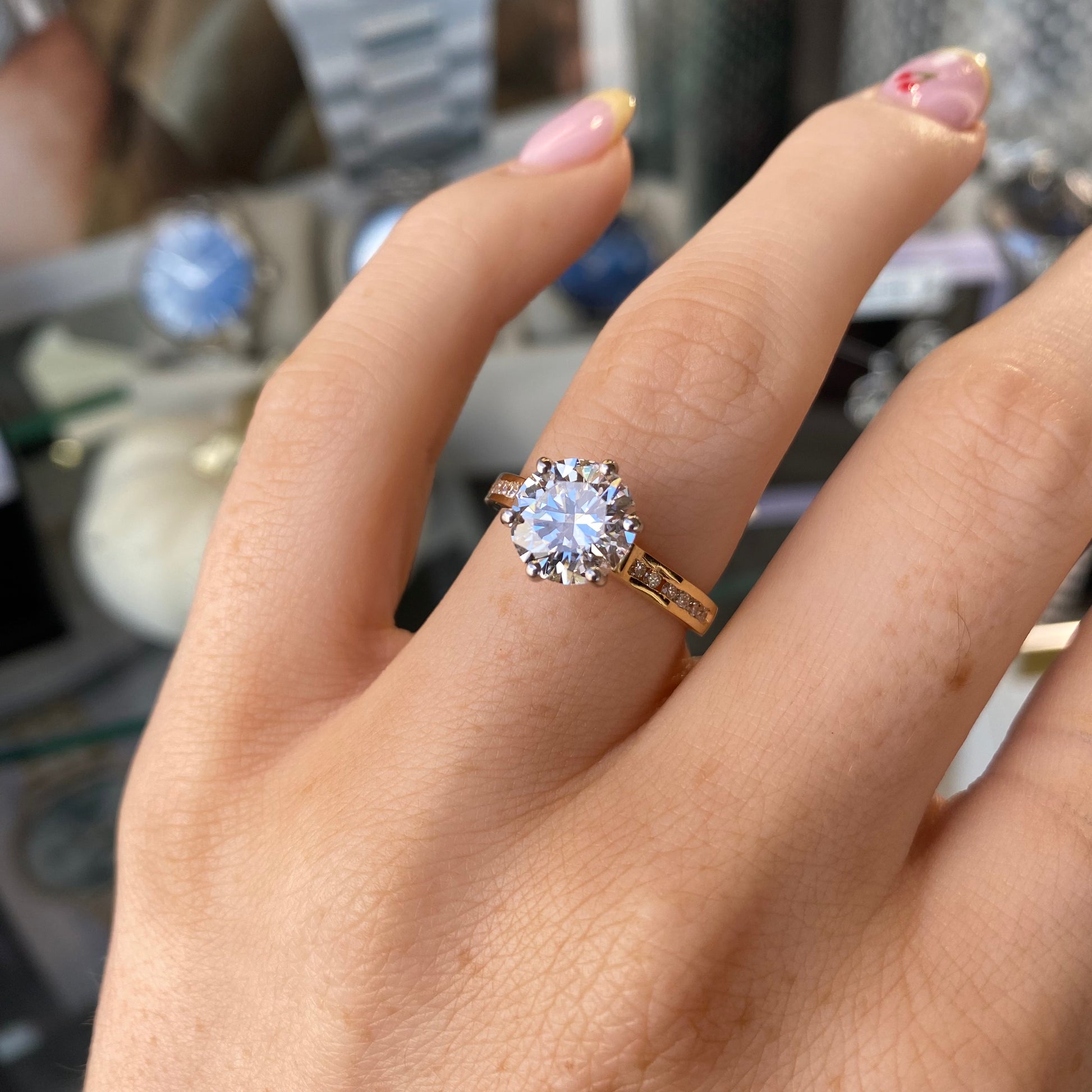 18ct Gold Solitaire Engagement Ring | Certificated Lab 2.76ct - John Ross Jewellers