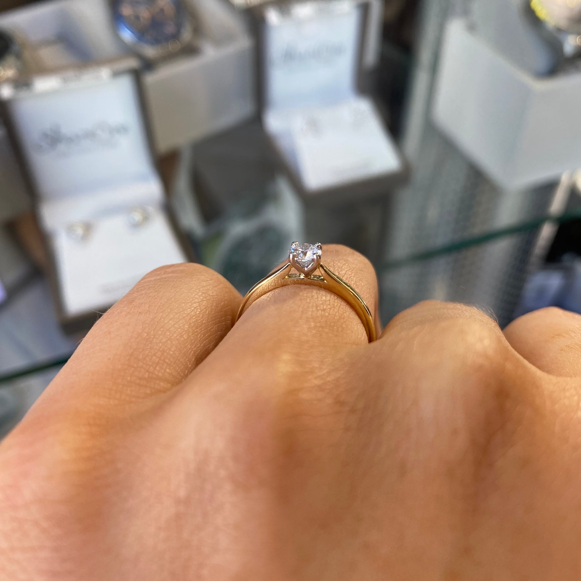 18ct Gold Solitaire Engagement Ring | 0.30ct Lab - John Ross Jewellers