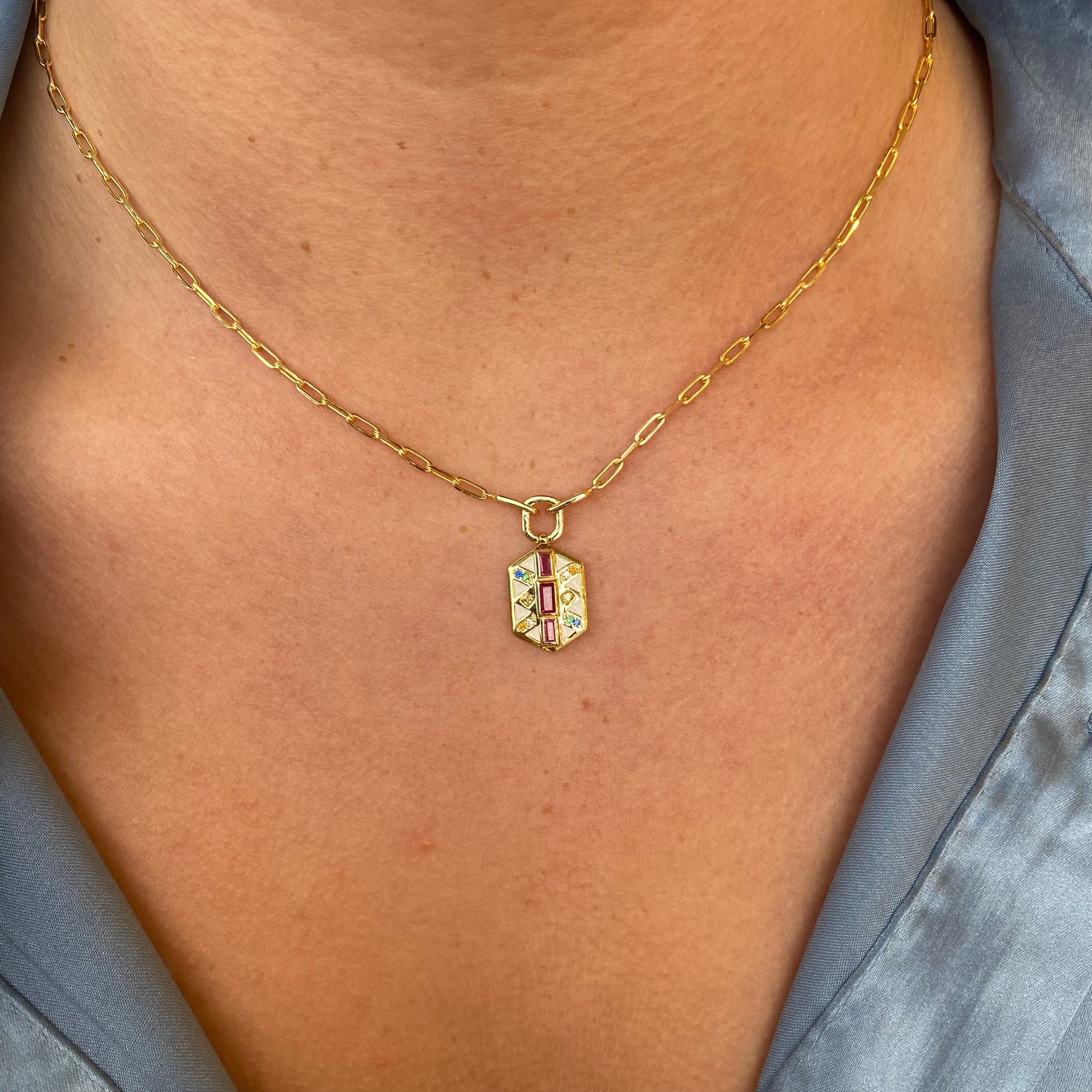Sunshine Enamel & Coloured CZ Necklace - John Ross Jewellers