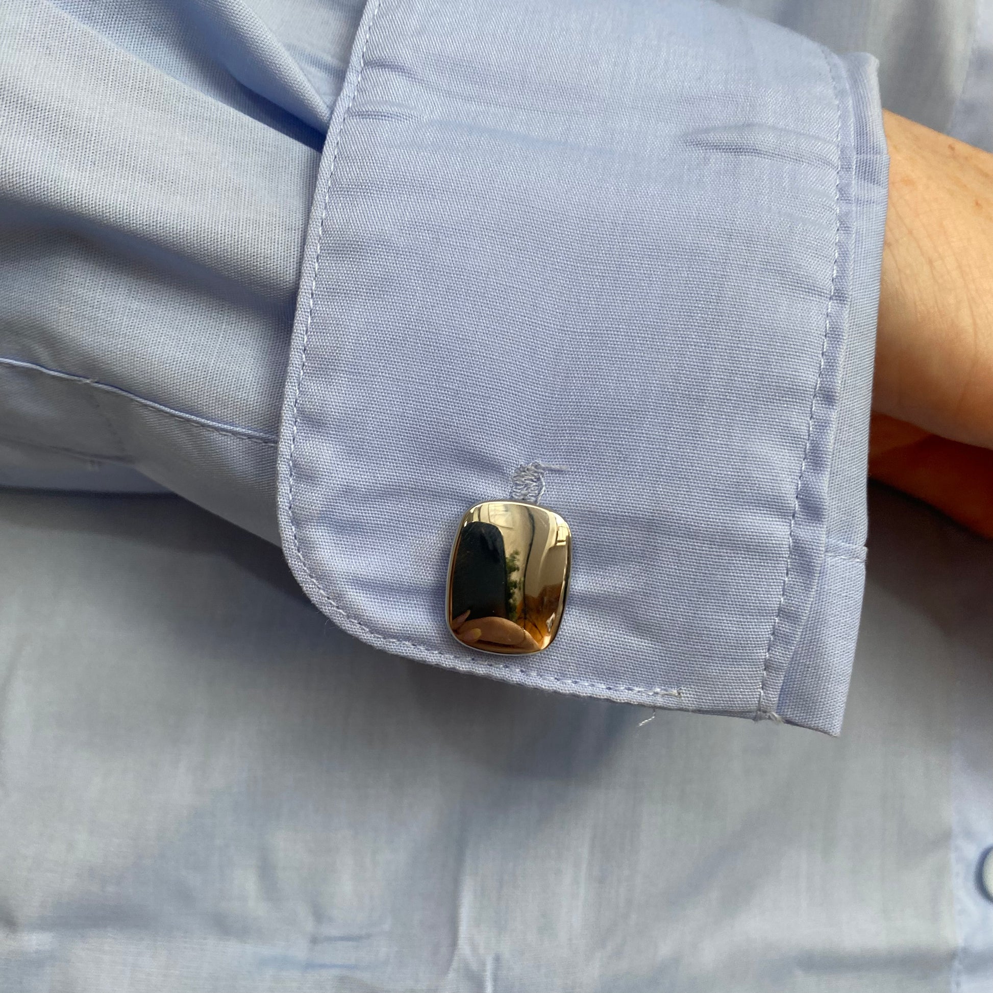 Rhodium Plated Cuff Links | Cushion - John Ross Jewellers