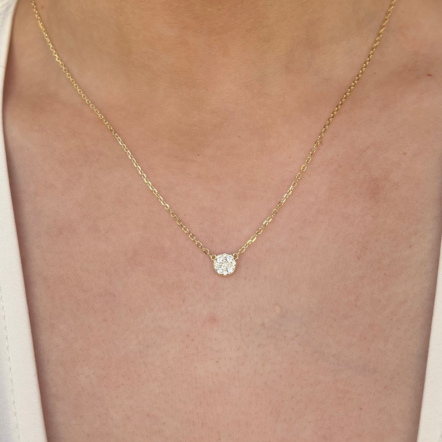 Sunshine CZ Solitaire Necklace | 42+3cm