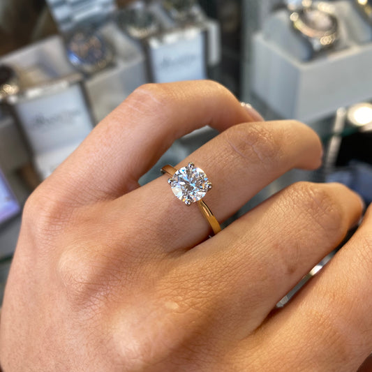 18ct Gold Solitaire Engagement Ring | 1.76ct Certificated Lab - John Ross Jewellers