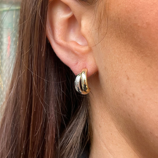 Sunshine Two Tone J Hoop Earrings - John Ross Jewellers