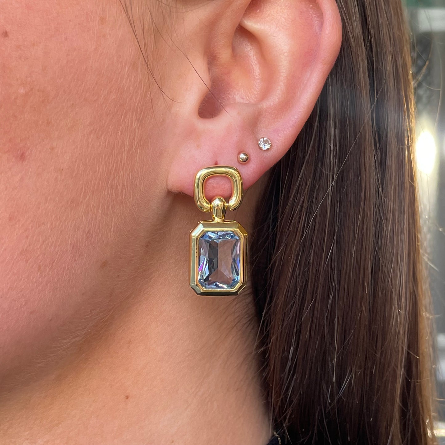 Sunshine Aqua Bold Drop Earrings - John Ross Jewellers