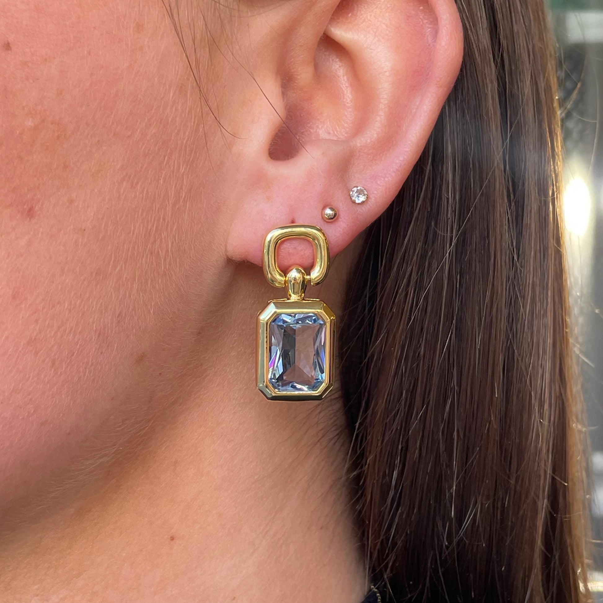 Sunshine Aqua Bold Drop Earrings - John Ross Jewellers