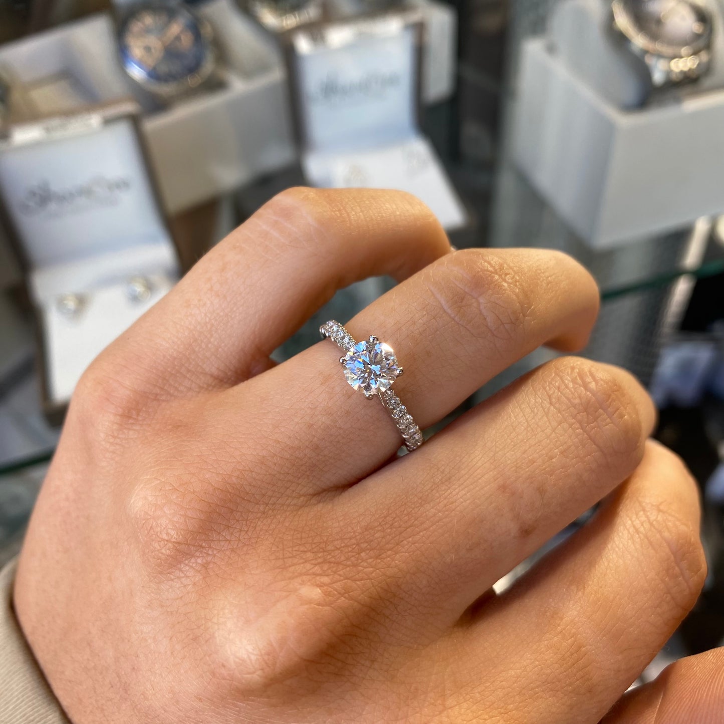 18ct Gold Solitaire Engagement Ring | 1.03ct Certificated Lab - John Ross Jewellers