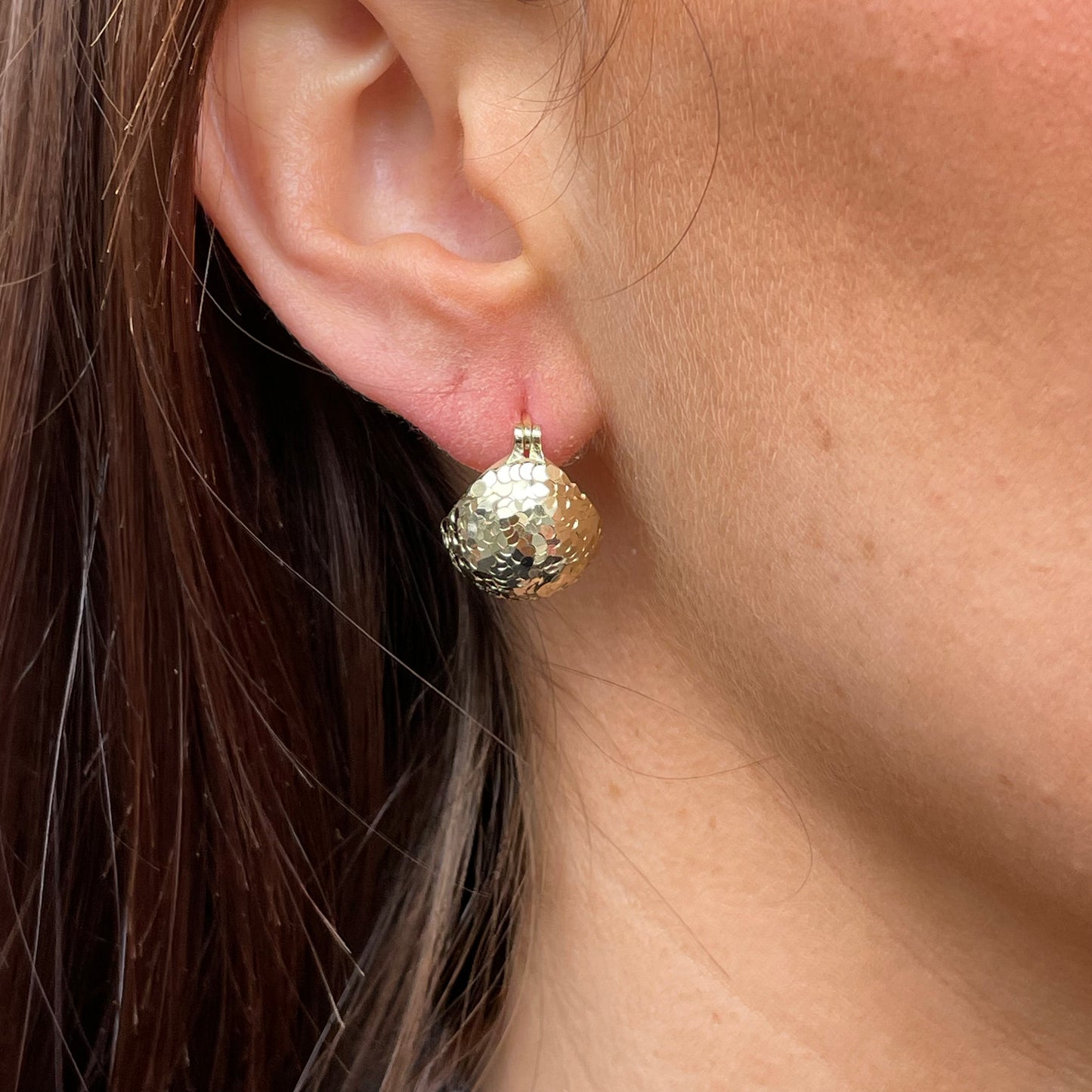 Sunshine Textured Creole Hoop Earrings - John Ross Jewellers