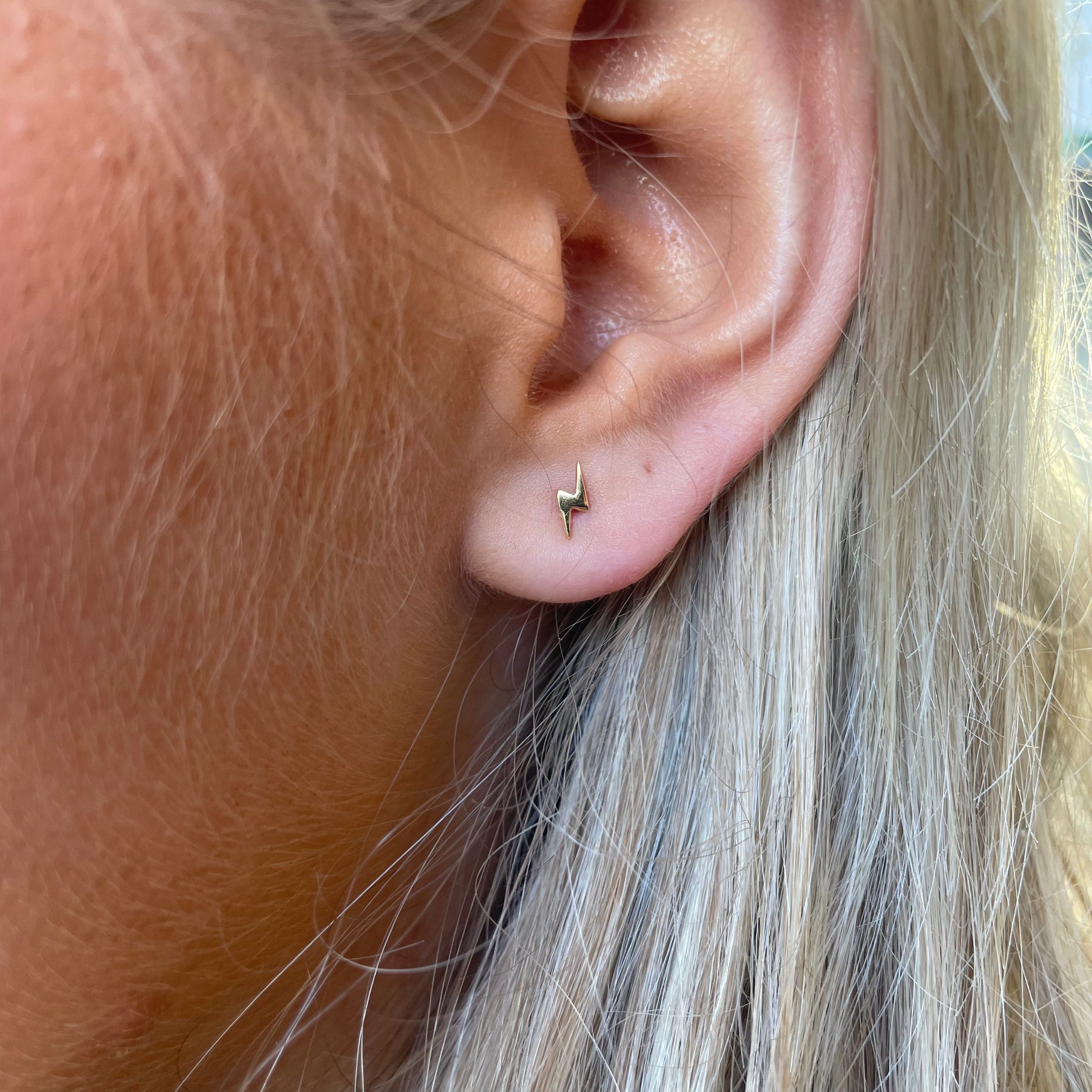 9ct Gold Lightning Bolt Stud Earrings - John Ross Jewellers