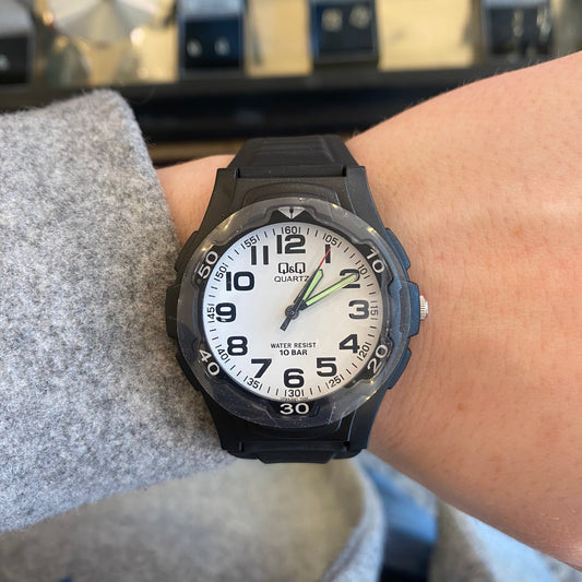 Q&Q Gents Black Silicone Watch - John Ross Jewellers