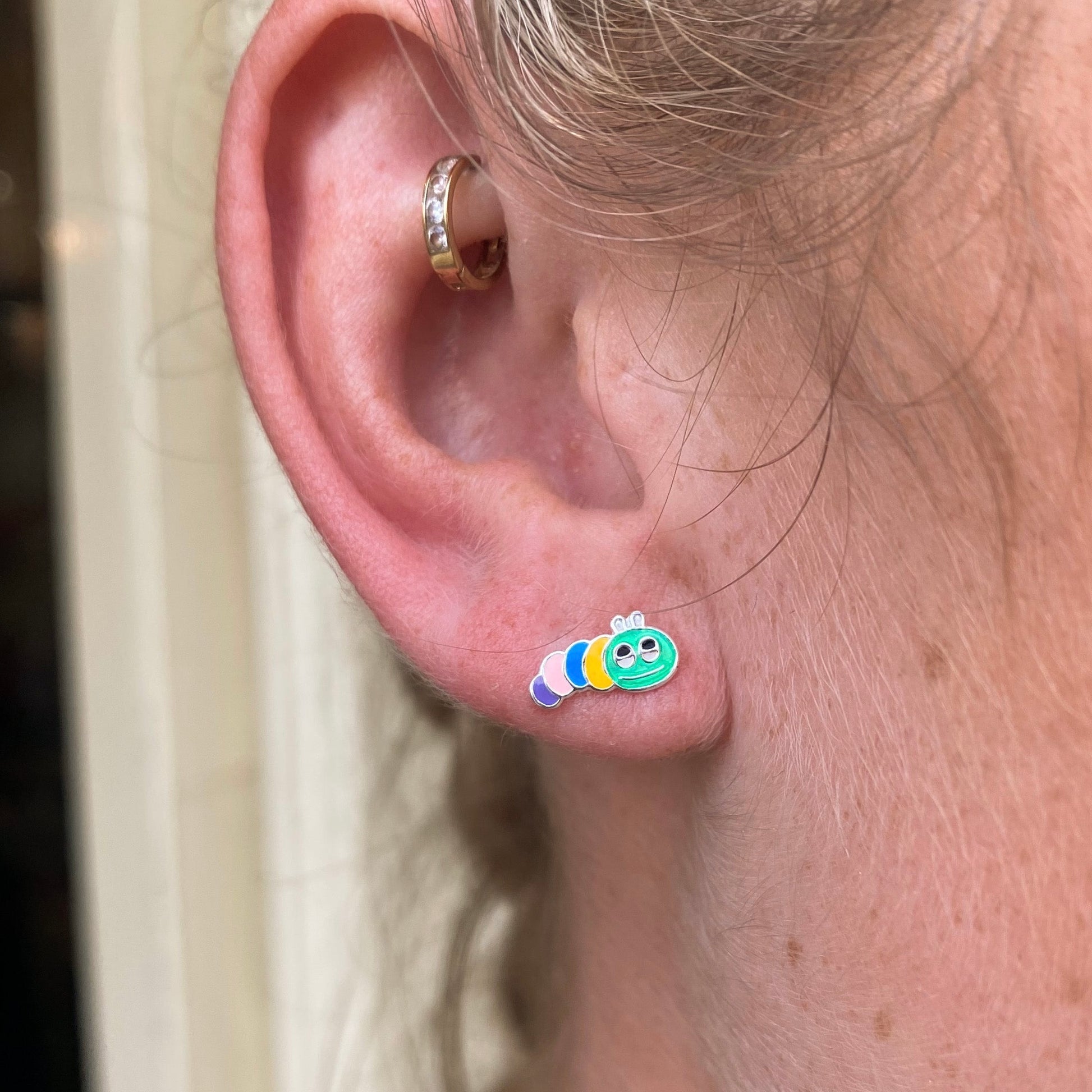 Cheerful Caterpillar Stud Earrings - John Ross Jewellers