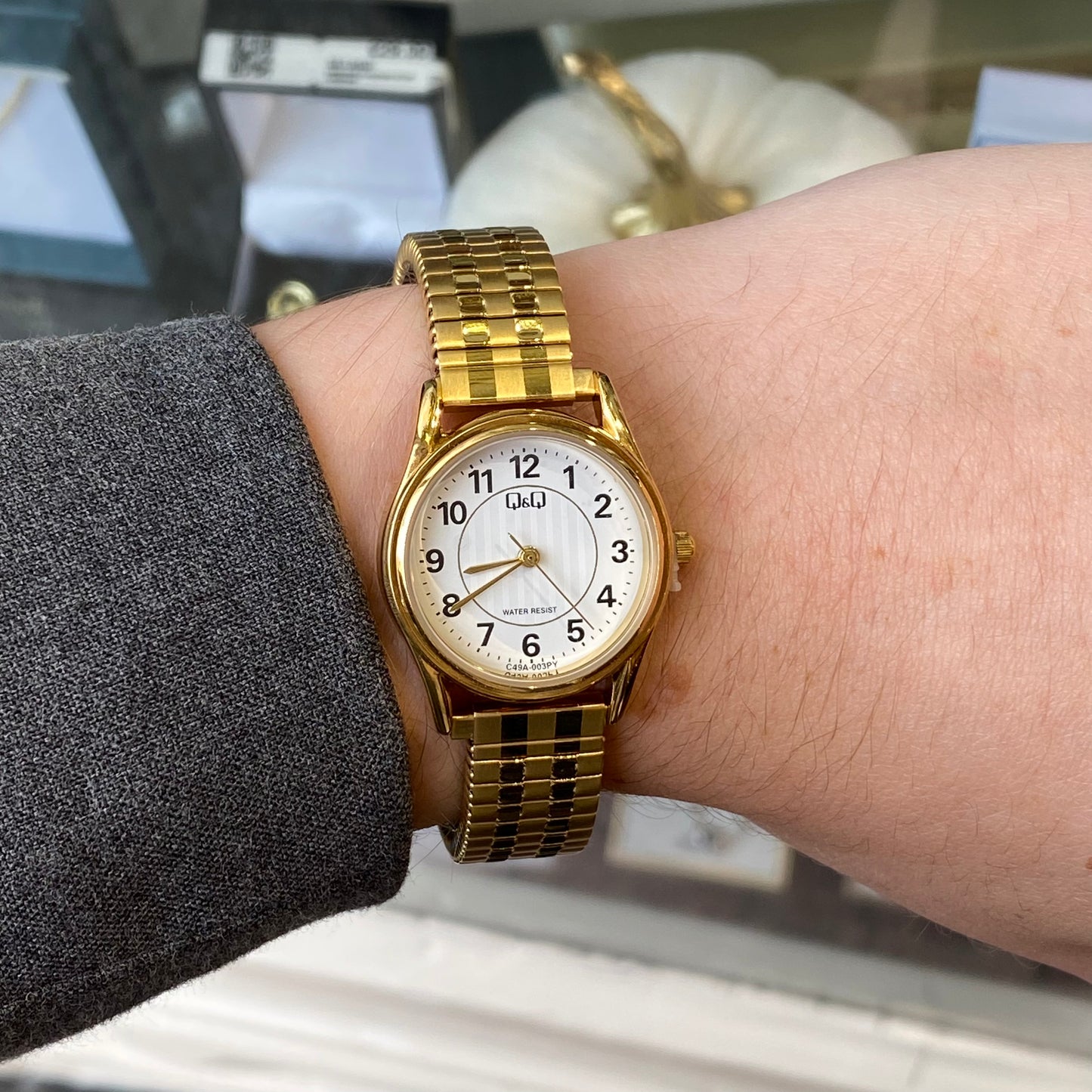 Q&Q Ladies Gold Watch with Expandable Strap - John Ross Jewellers