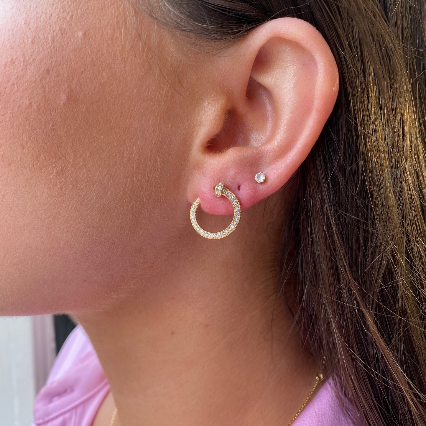 Sunshine CZ Nail Stud Earrings - John Ross Jewellers