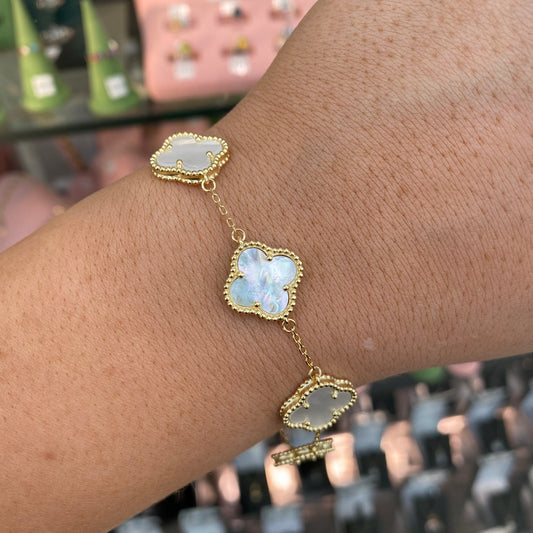 Sunshine Quatrefoil Bracelet | Mother of Pearl - John Ross Jewellers