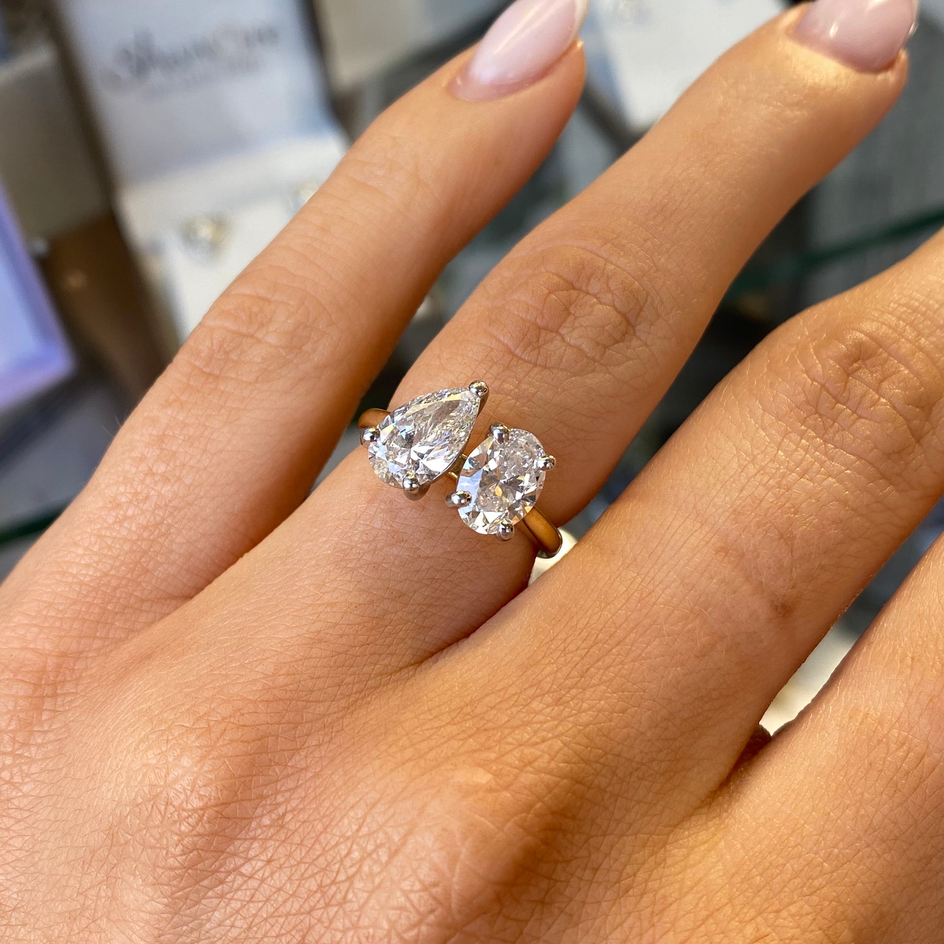 18ct Gold Moi et Toi Engagement Ring | Certificated Lab - John Ross Jewellers