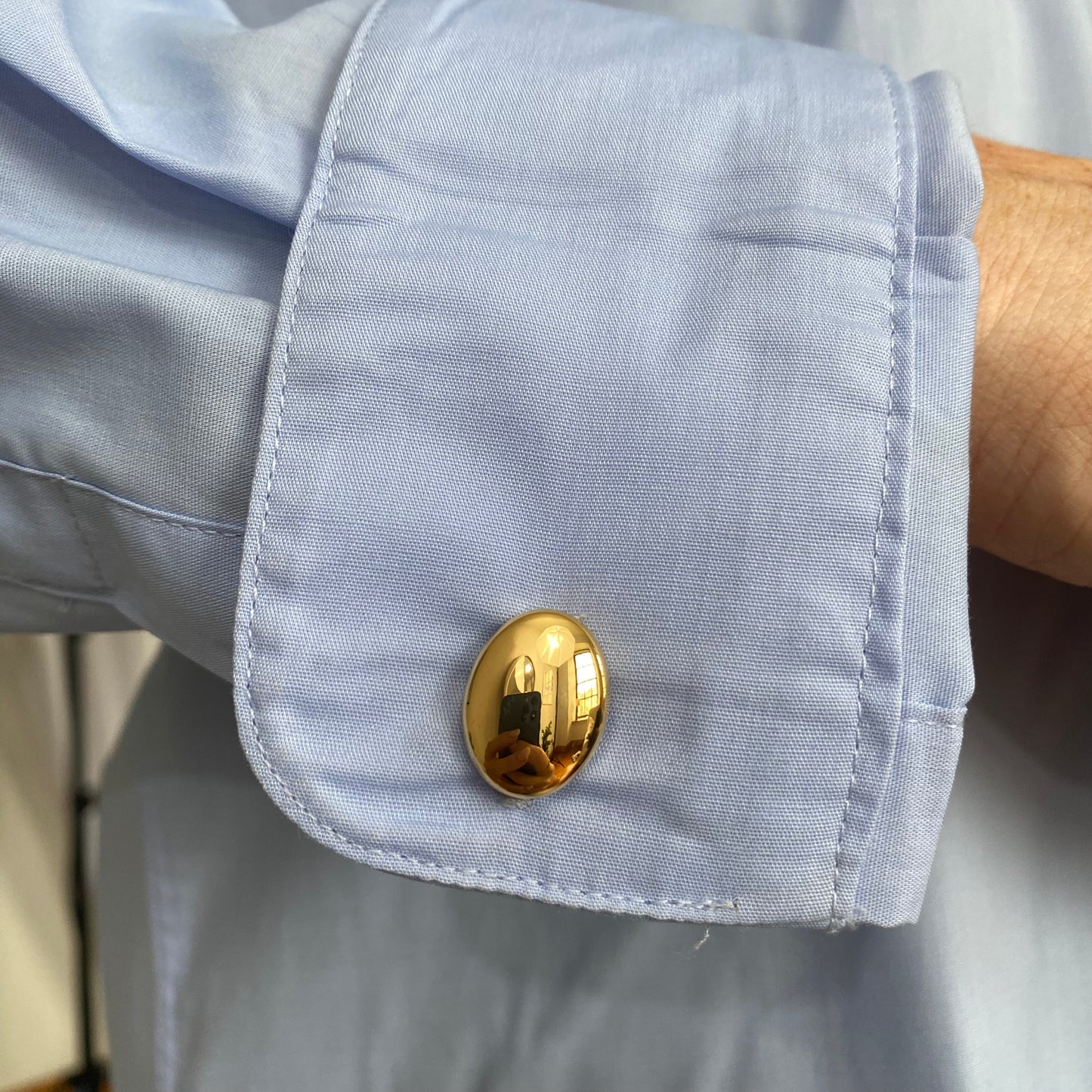 Gold Plated Cuff Links | Oval - John Ross Jewellers