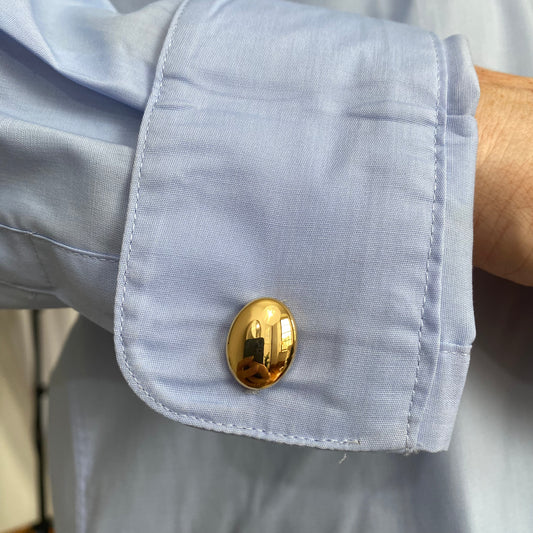 Gold Plated Cuff Links | Oval - John Ross Jewellers