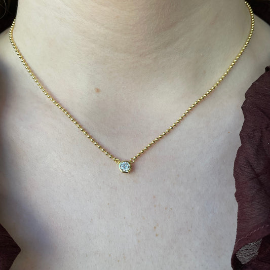Sunshine Bezel Set 4.75mm CZ Neckalce | 40 + 5cm