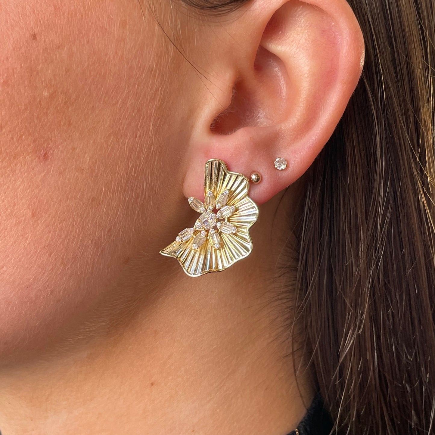 Sunshine CZ Fanned Stud Earrings - John Ross Jewellers