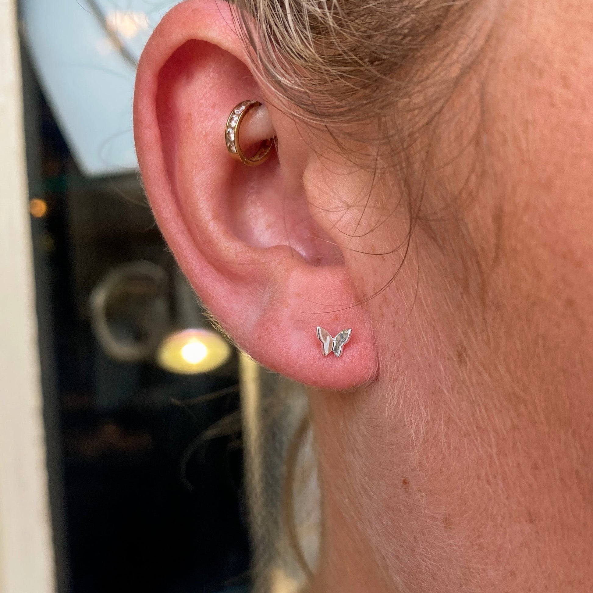 Silver Beautiful Butterfly Stud Earrings - John Ross Jewellers