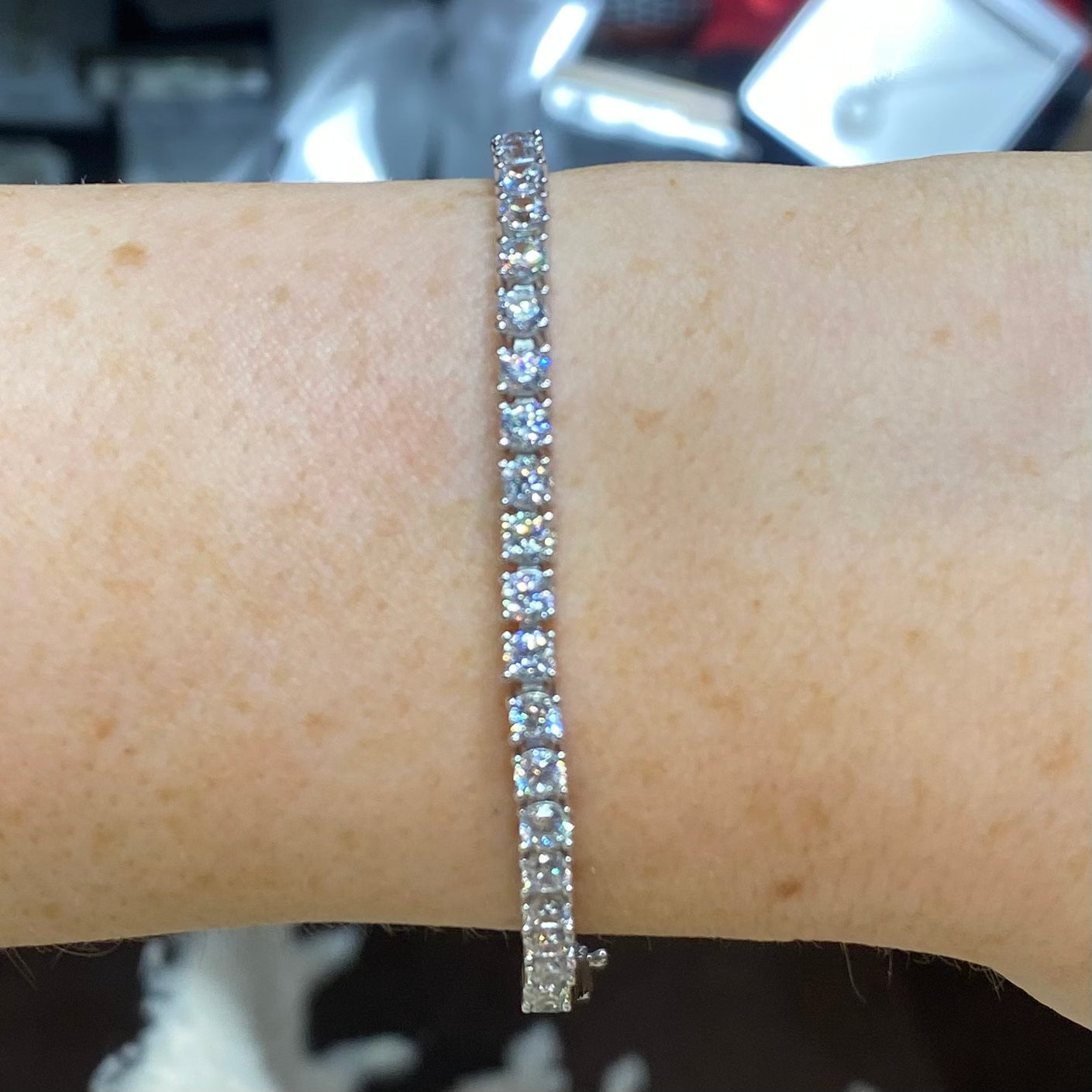 Silver CZ Tennis Bracelet | 3mm CZs 18cm