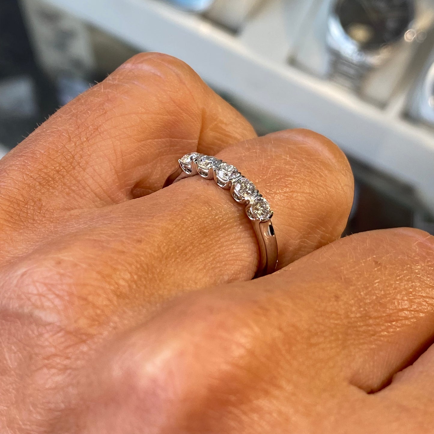 Platinum 0.55ct Five Stone Diamond Eternity Ring