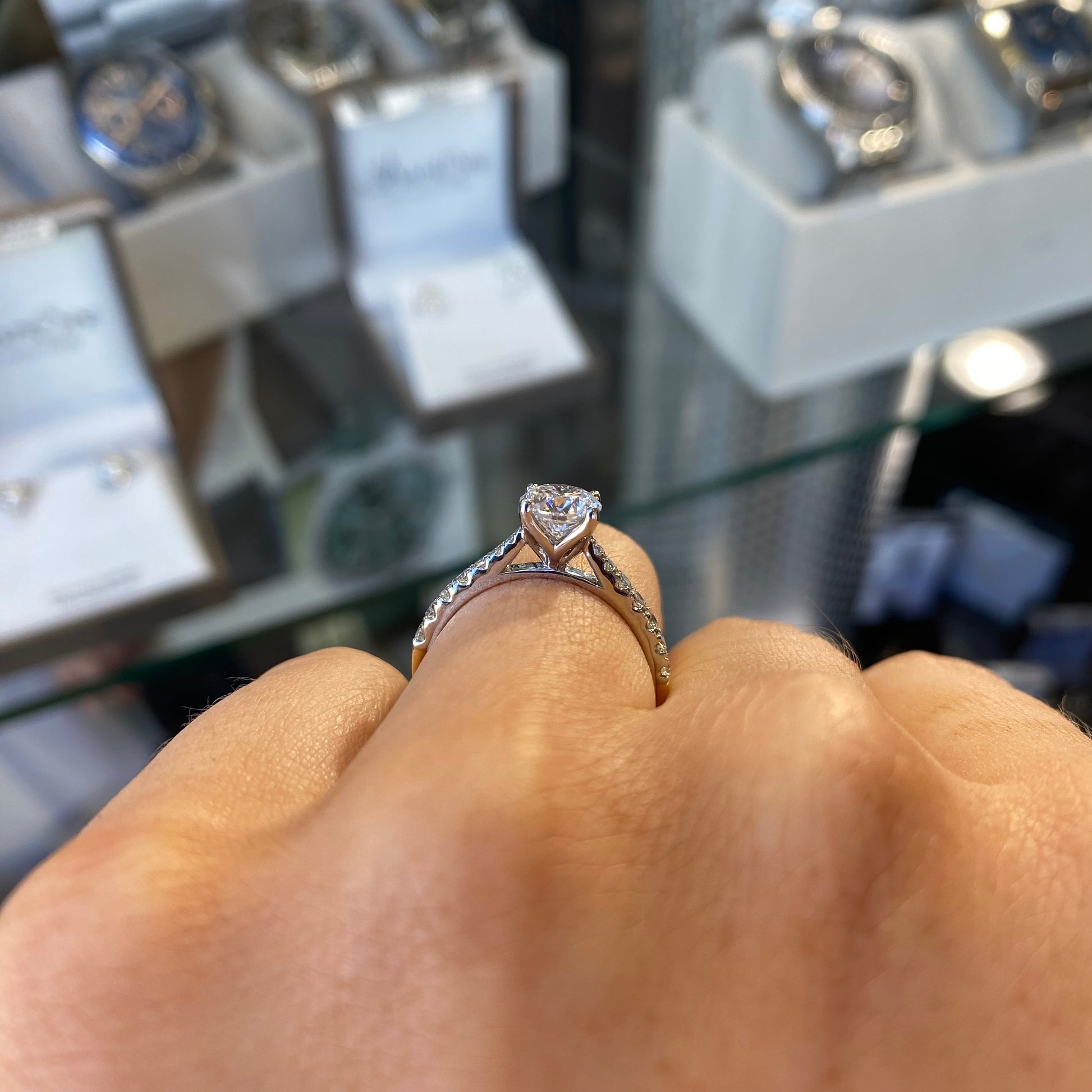 18ct Gold Solitaire Engagement Ring | 1.03ct Certificated Lab - John Ross Jewellers