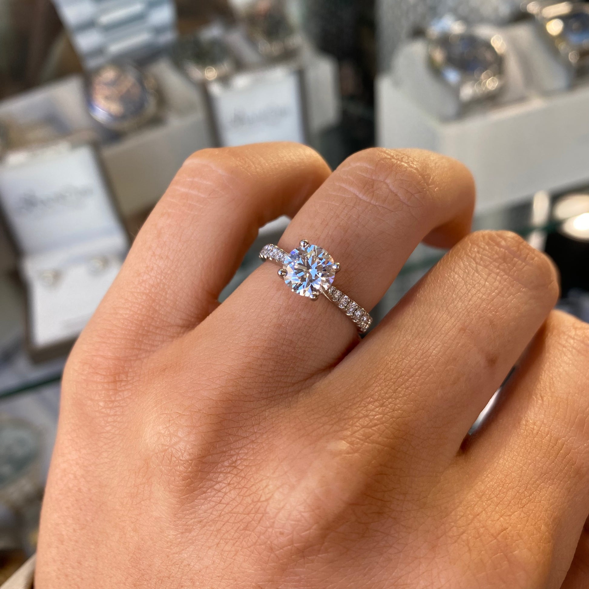 18ct Gold Solitaire Engagement Ring | 1.28ct Certificated Lab - John Ross Jewellers