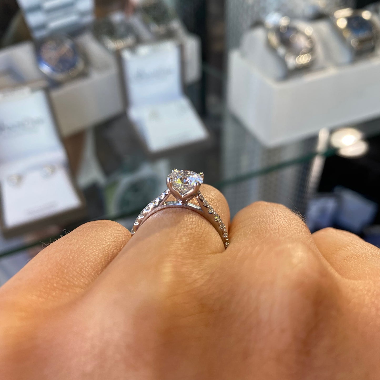 18ct Gold Solitaire Engagement Ring | 1.28ct Certificated Lab - John Ross Jewellers