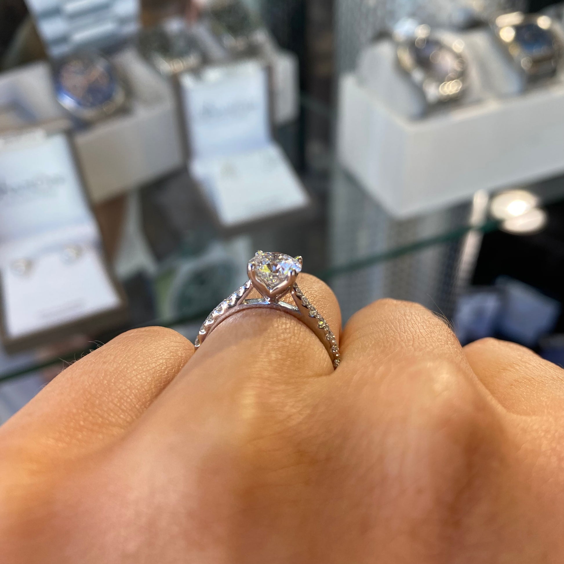 18ct Gold Solitaire Engagement Ring | 1.28ct Certificated Lab - John Ross Jewellers