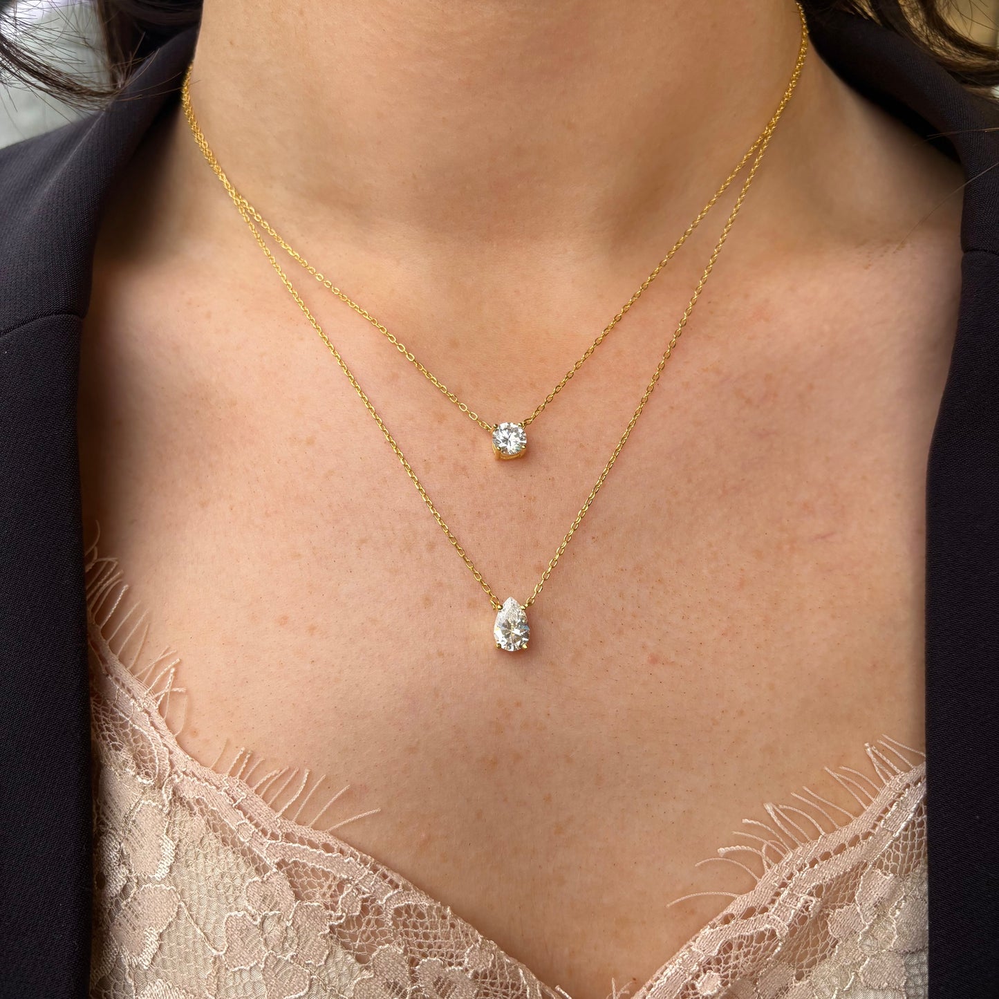 Sunshine Double CZ Necklace | 40 + 5 + 5cm