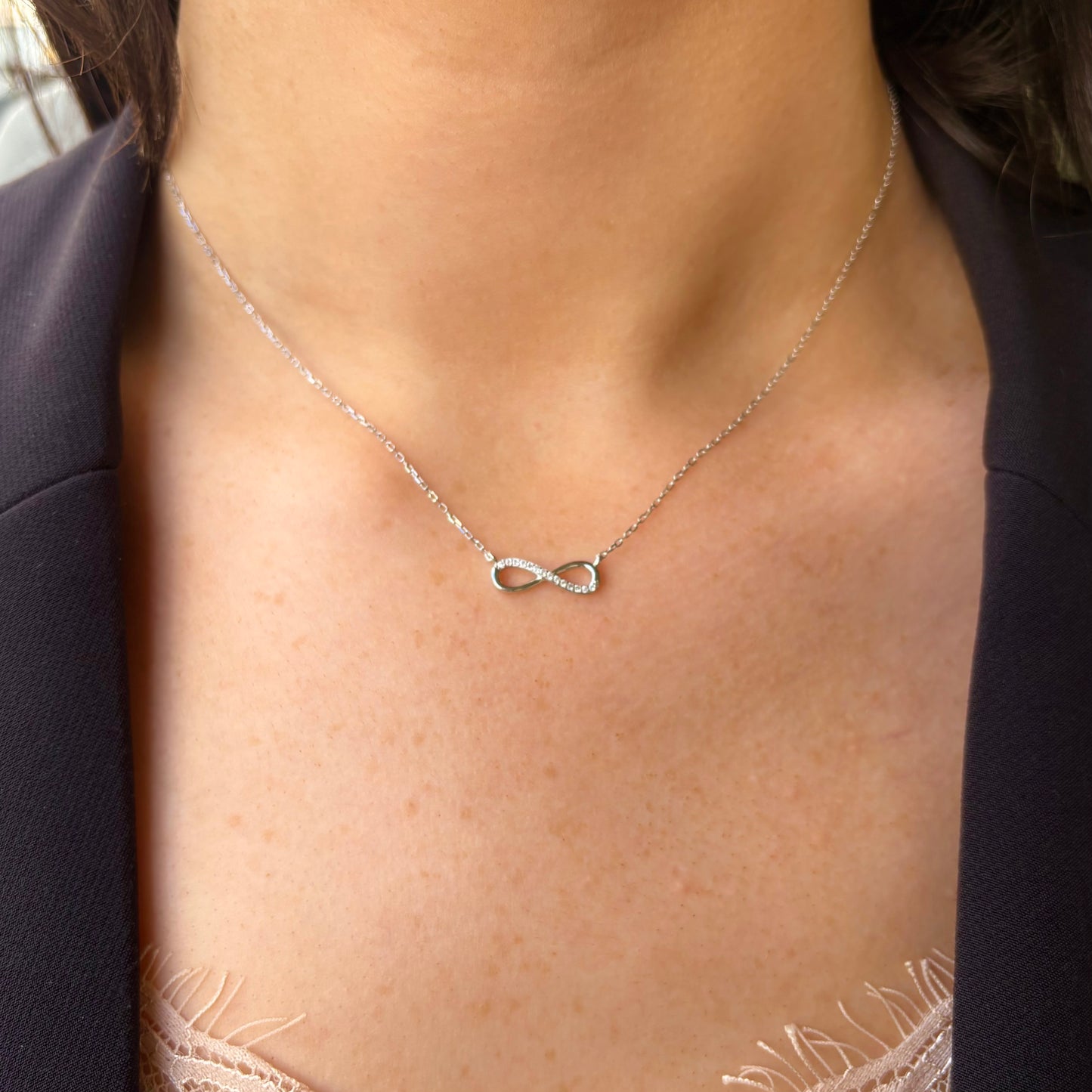 Silver CZ Necklace | 40 + 5cm