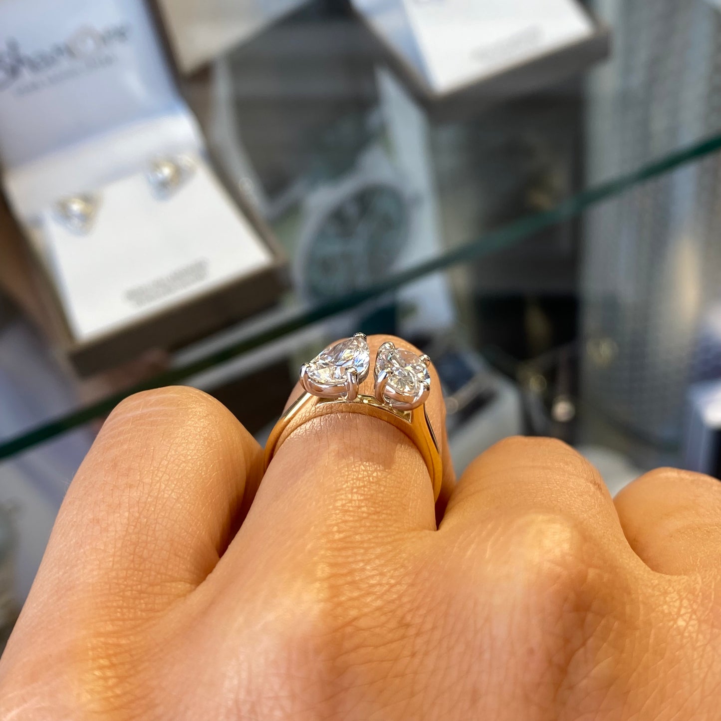 18ct Gold Moi et Toi Engagement Ring | Certificated Lab - John Ross Jewellers