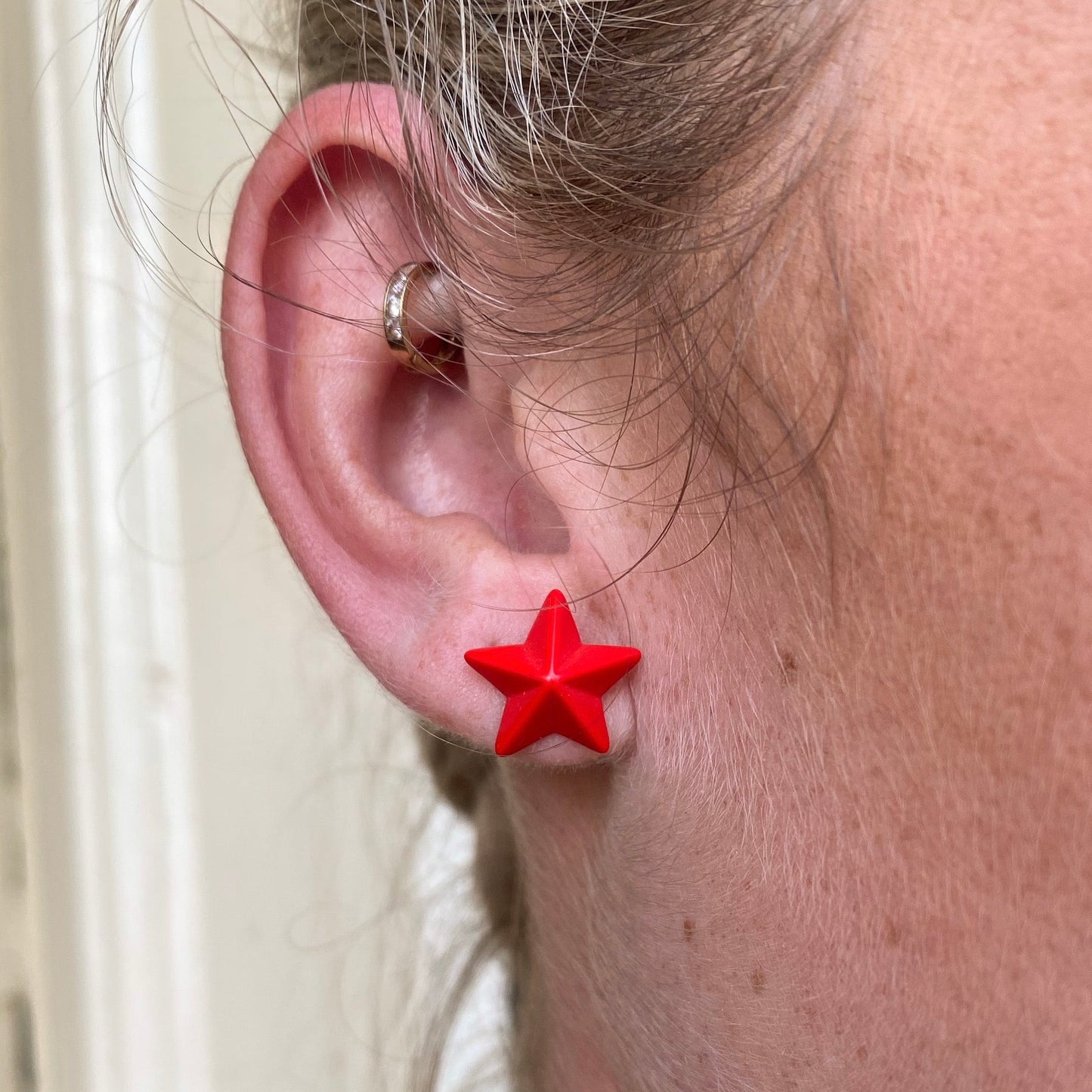 Big Red Star Stud Earrings - John Ross Jewellers