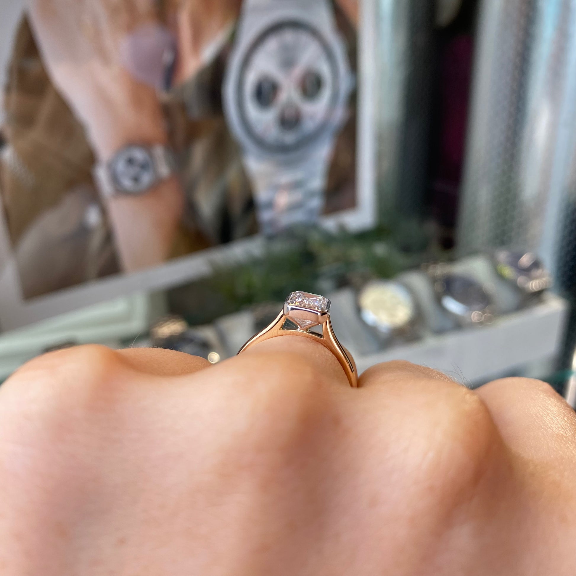 18ct Gold Emerald Cut Solitaire Engagement Ring | Certificated Lab 2.05ct - John Ross Jewellers