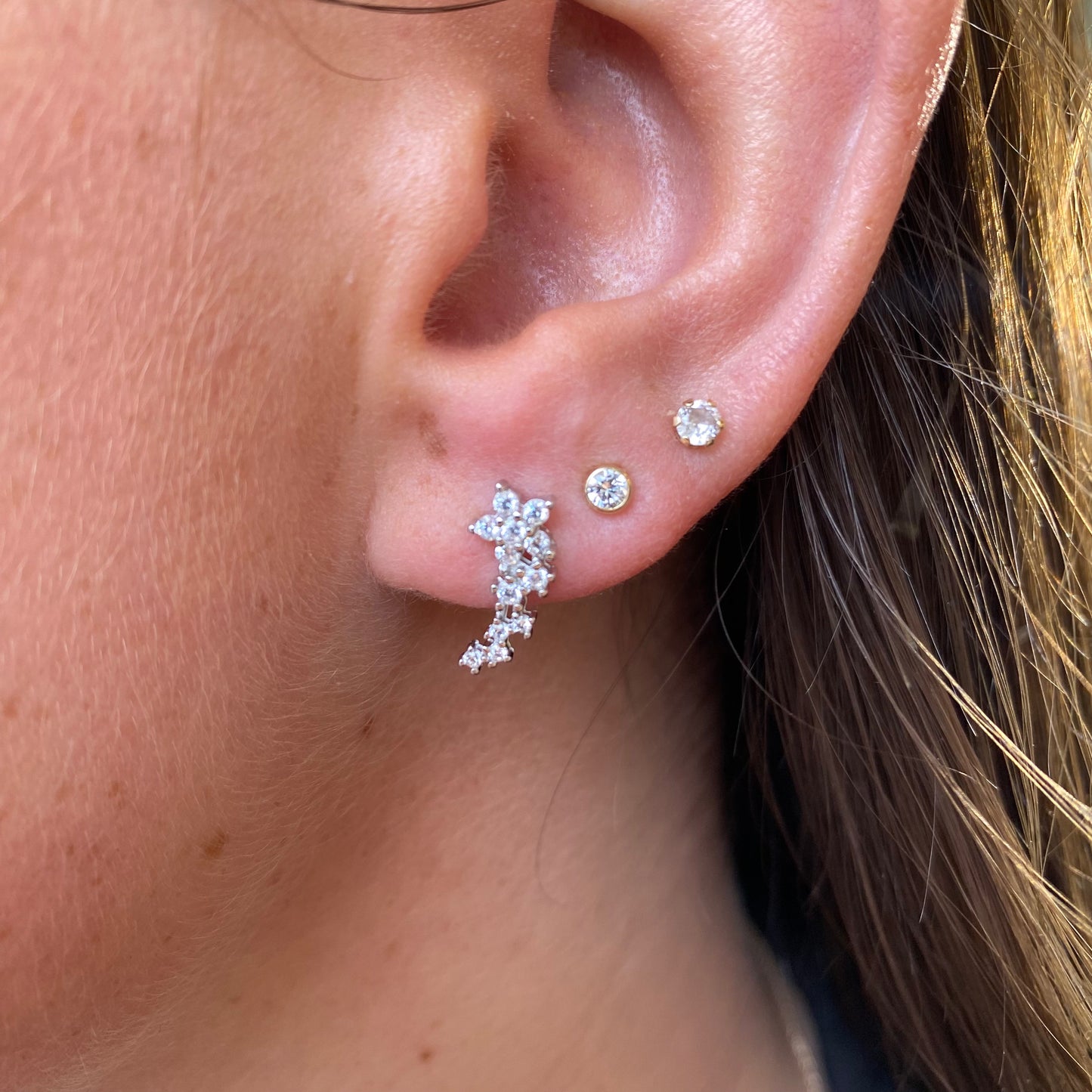 Silver CZ Shooting Star Stud Earrings - John Ross Jewellers