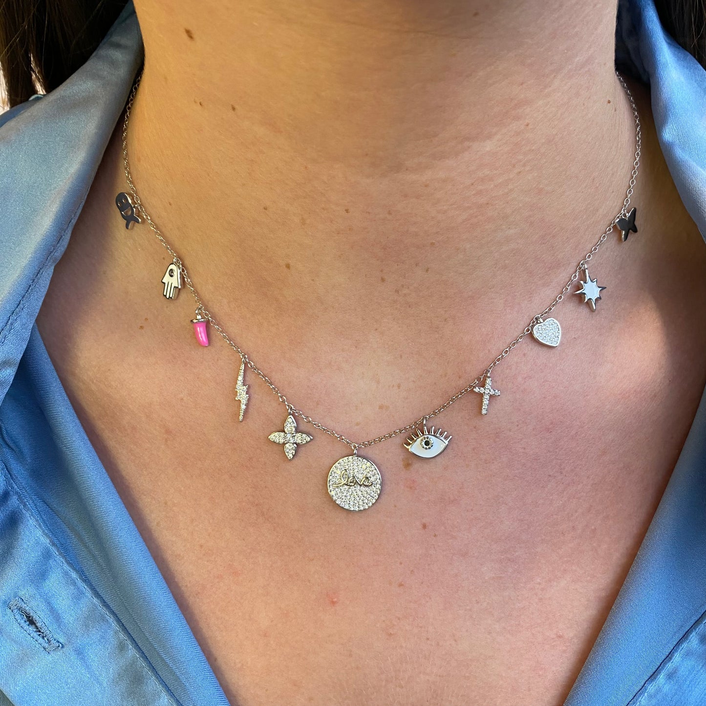 Silver Funky Charms Necklace - John Ross Jewellers