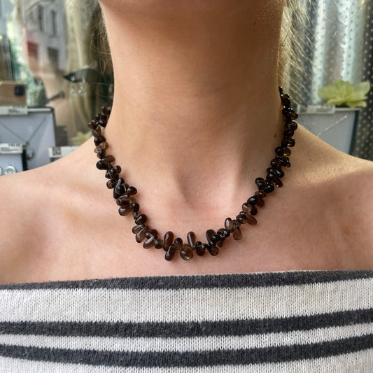 REBECCA Natural Smoky Topaz Necklace