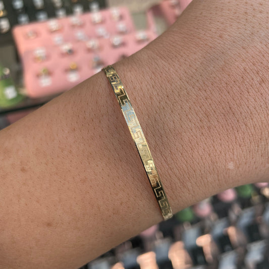 Sunshine Greek Pattern Herringbone Bracelet - John Ross Jewellers