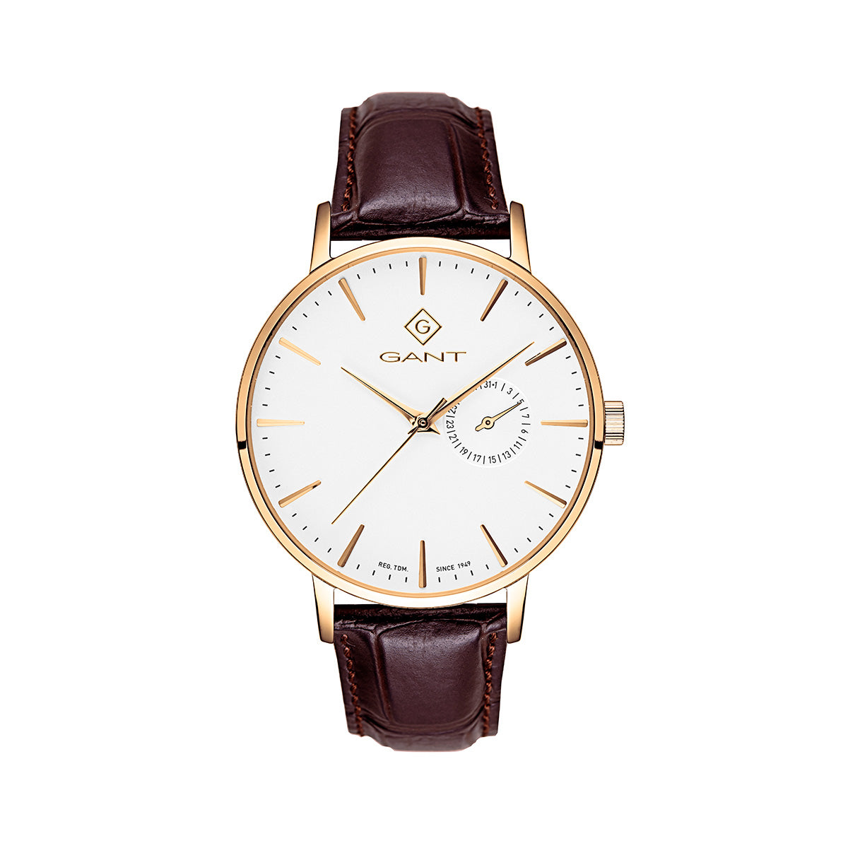 Gant Park Hill III Brown Leather | Gold - John Ross Jewellers