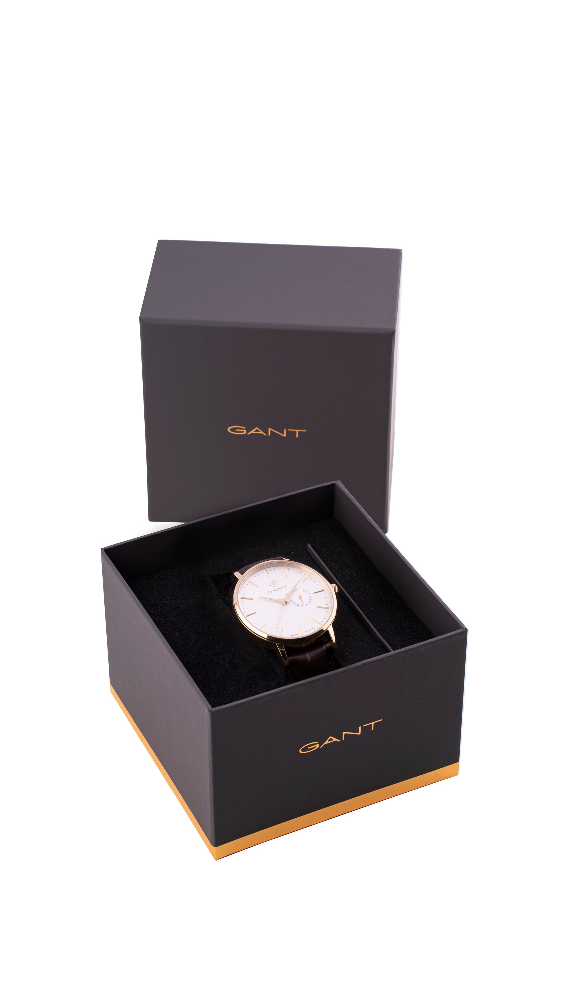 Gant Park Hill III Brown Leather | Gold - John Ross Jewellers