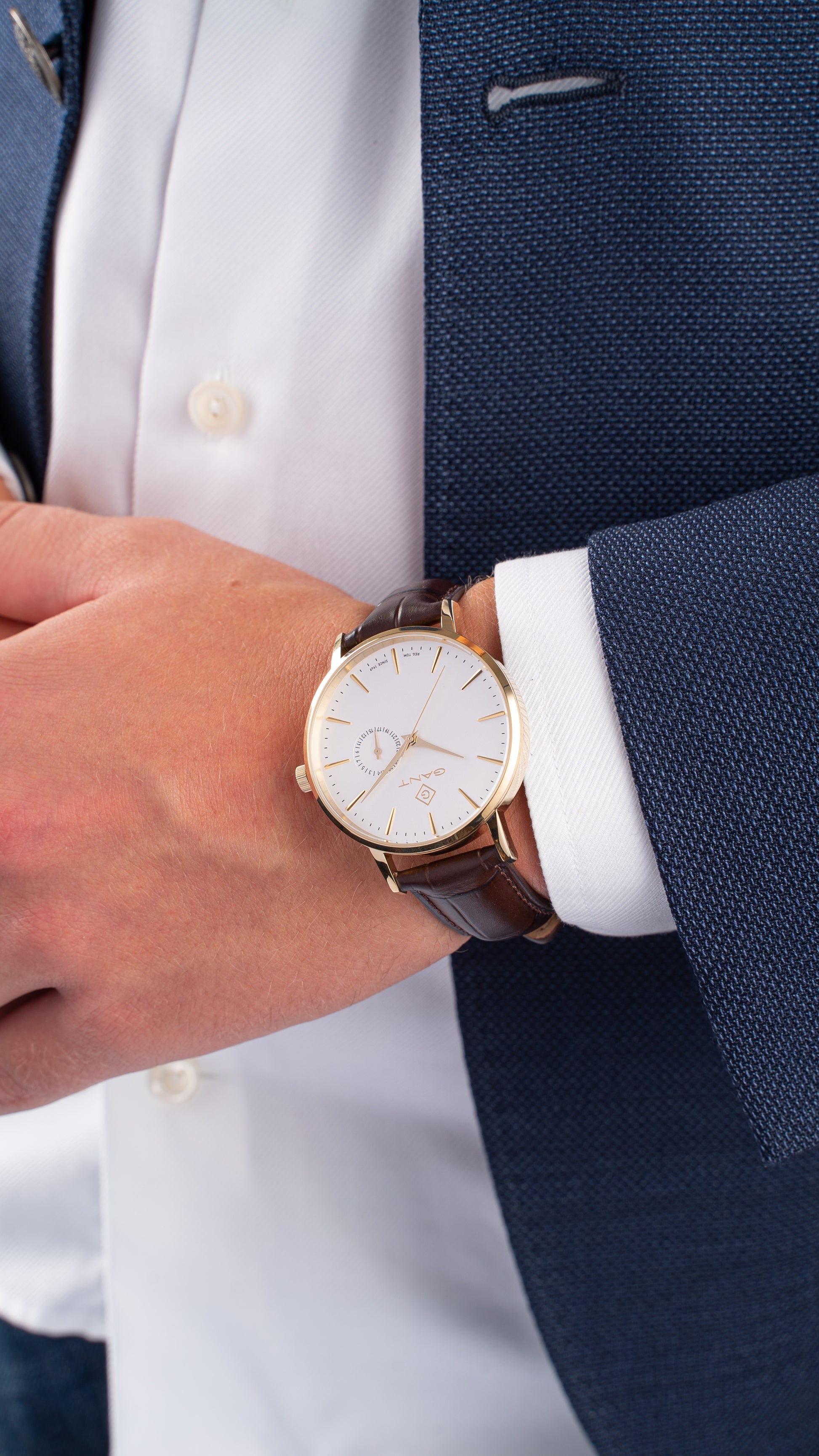 Gant Park Hill III Brown Leather | Gold - John Ross Jewellers