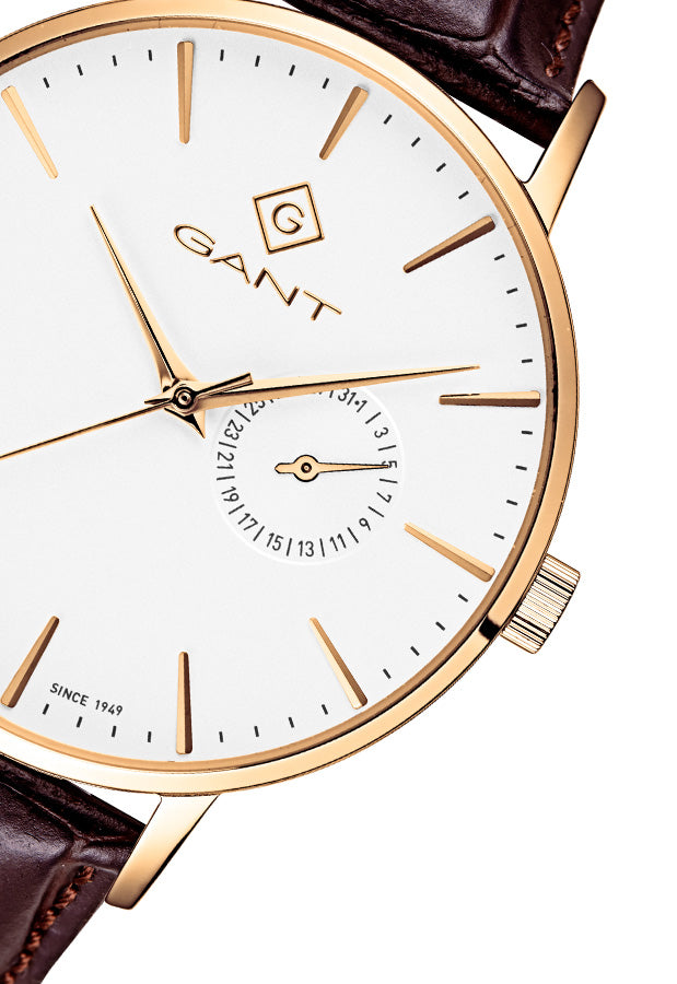 Gant Park Hill III Brown Leather | Gold - John Ross Jewellers