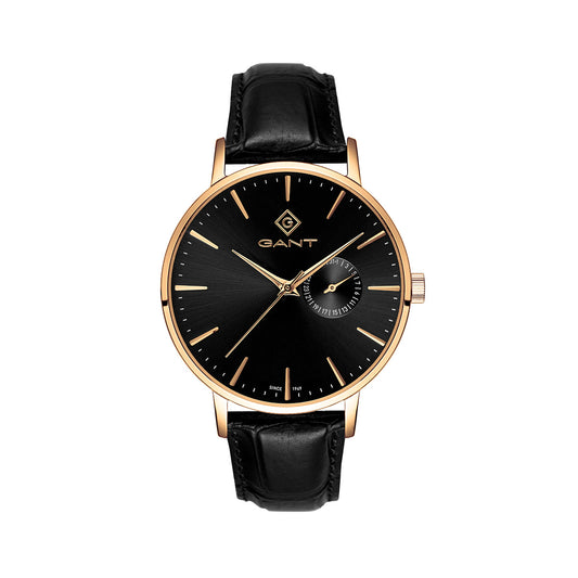Gant Park Hill III Black Leather | Gold - John Ross Jewellers