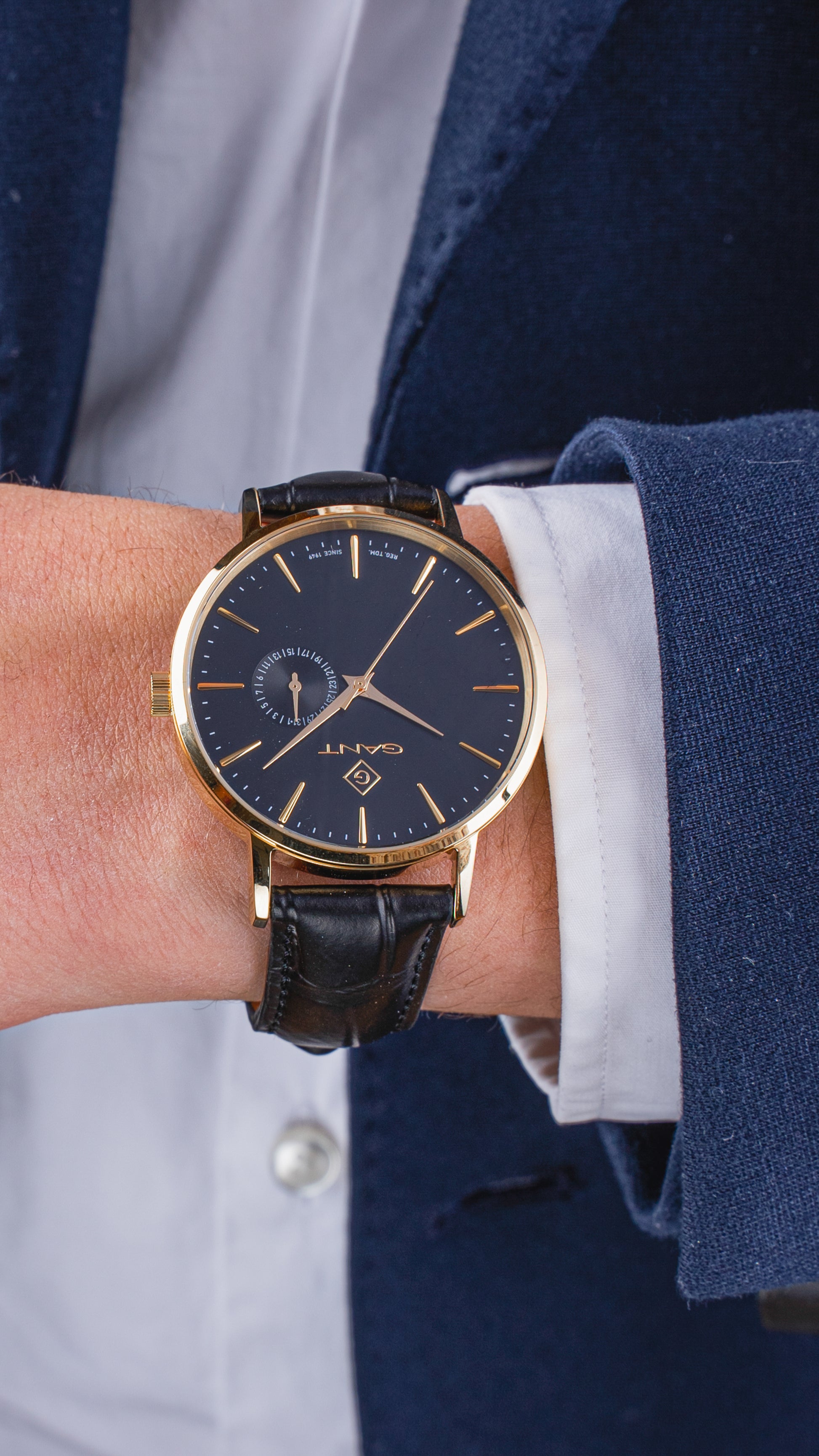 Gant East Hill Black Leather | Ebony Gold - John Ross Jewellers