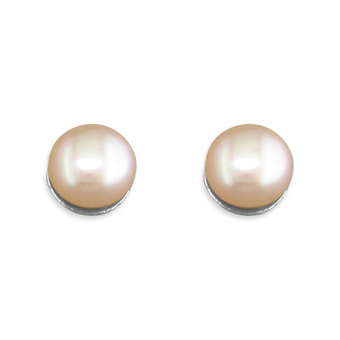 Silver Pink Freshwater Seed Pearl Stud Earrings | 3mm - John Ross Jewellers
