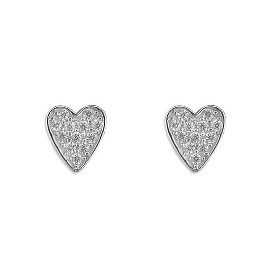 Sparkling Heart Stud Earrings - John Ross Jewellers