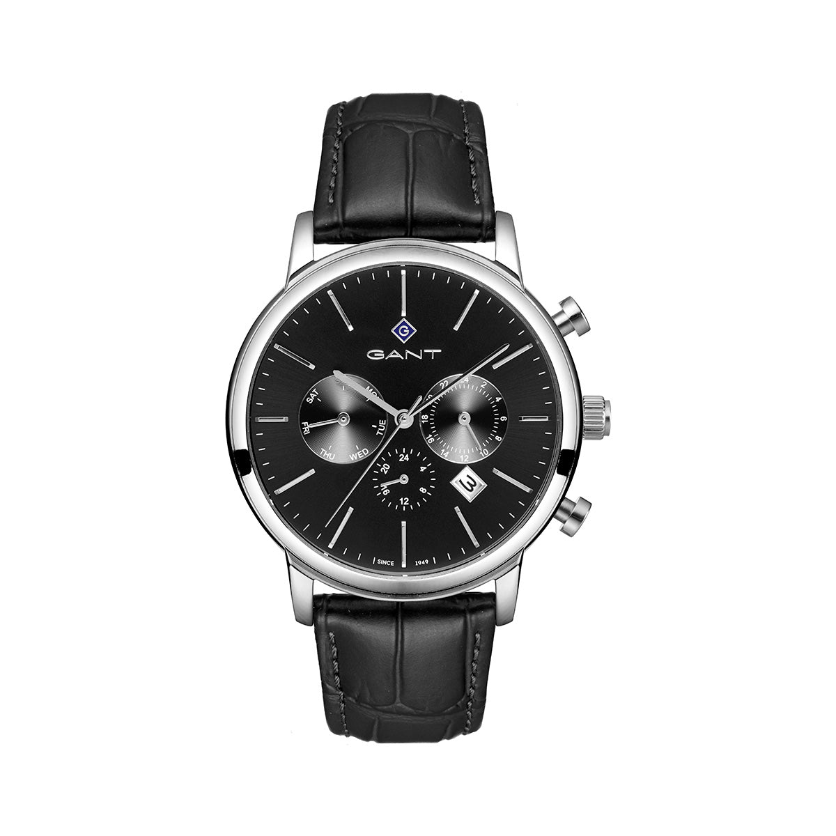 Gant Cleveland Black Leather | Silver - John Ross Jewellers